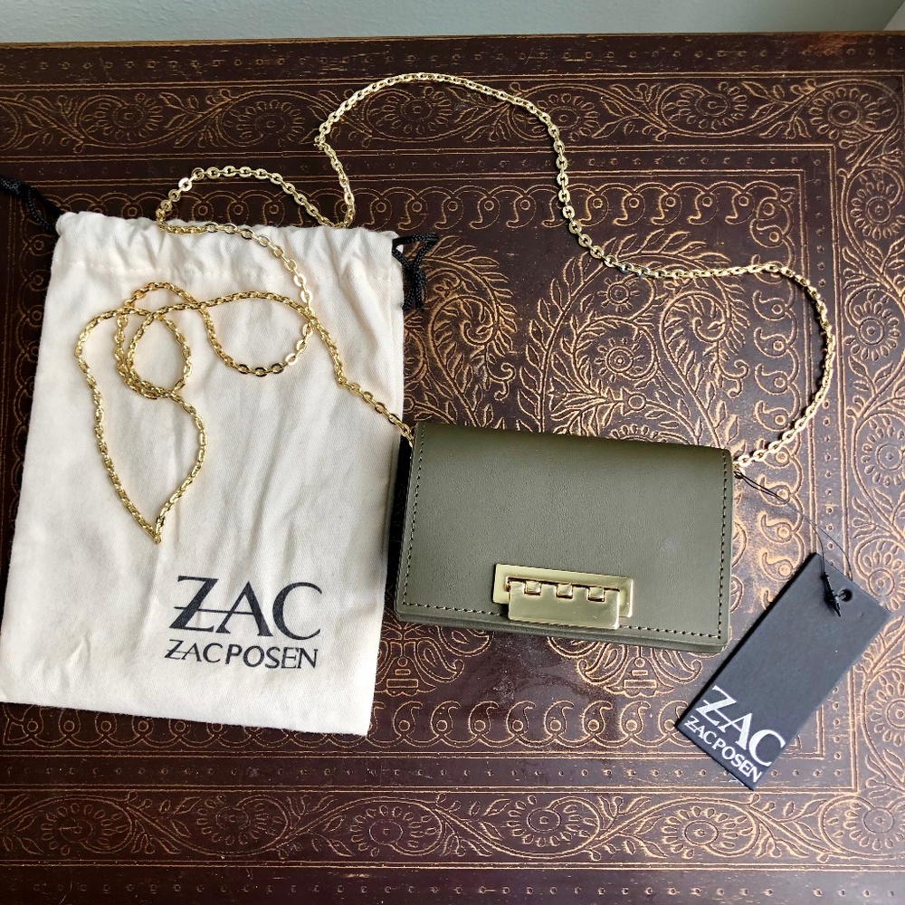 NWT Zac Posen Earthette Mini Leather bag w/Chain